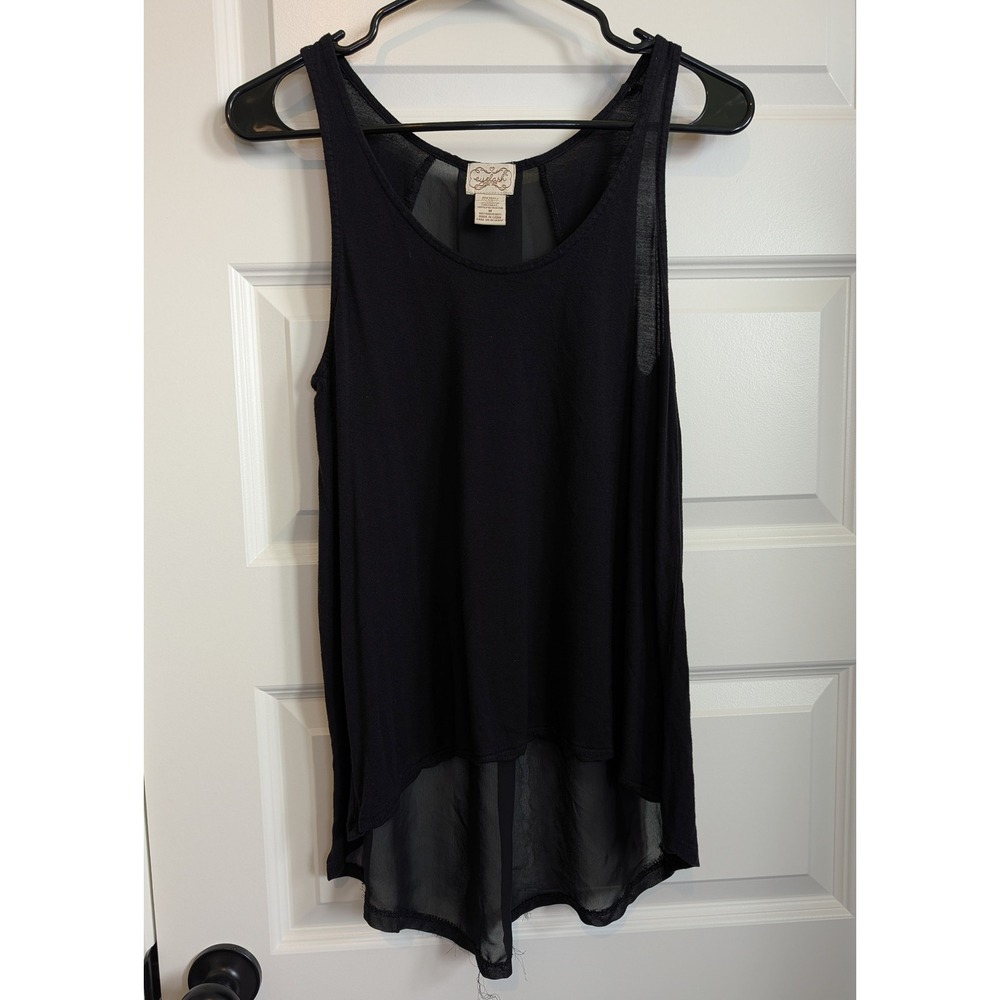 Eyelash Couture Sheer High-Low Tank Top